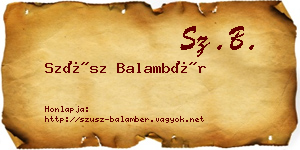 Szüsz Balambér névjegykártya